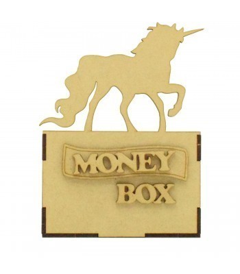 Laser Cut Small Money Box - Unicorn Silhouette Design